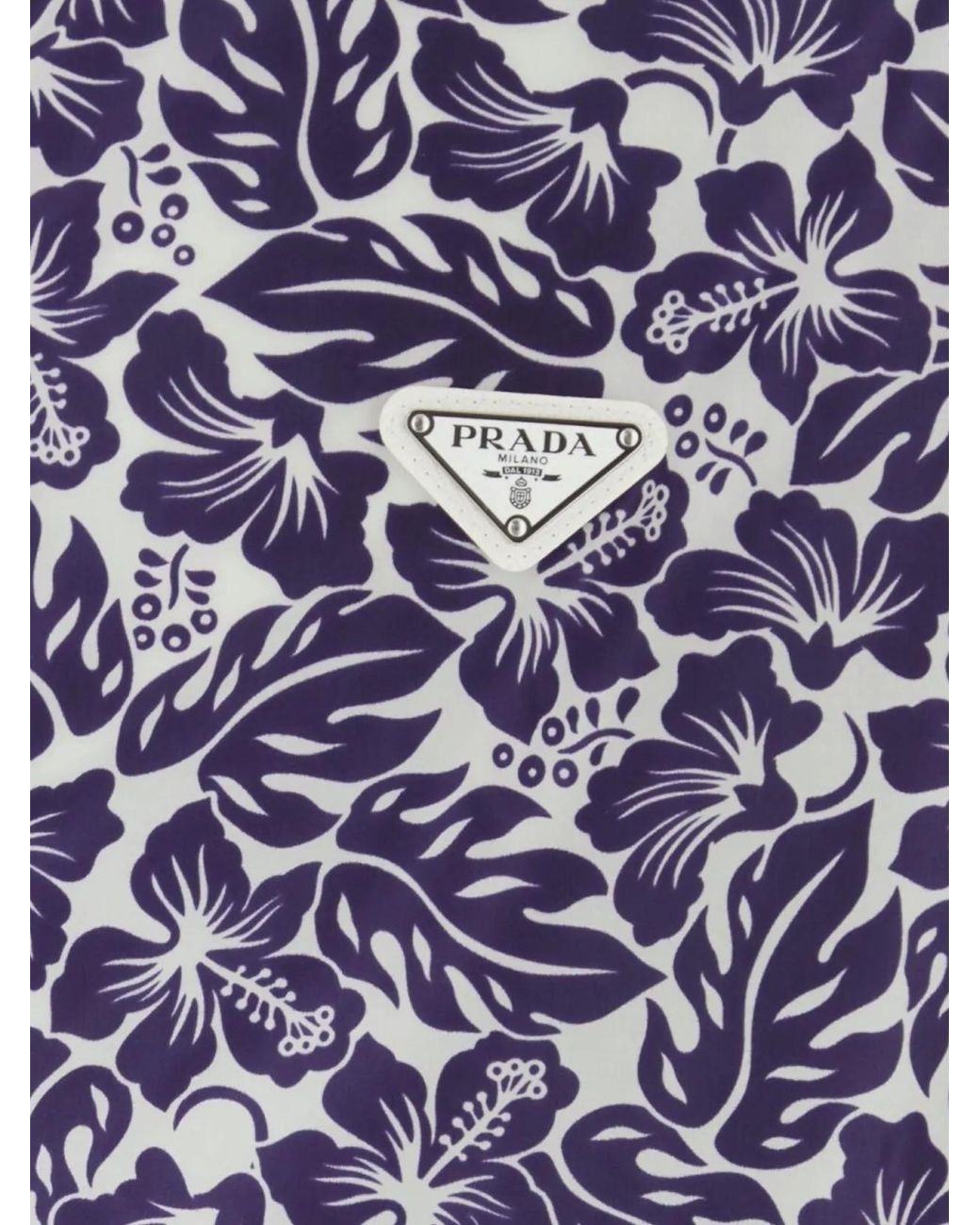 Prada Purple Floral Hooded Nylon Windbreaker for men
