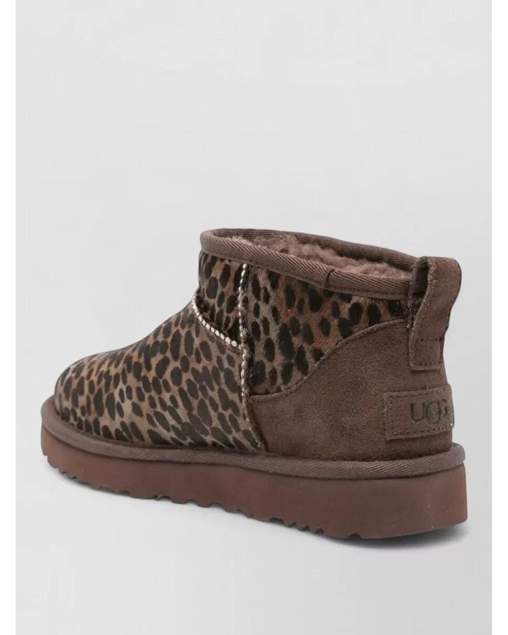 Ugg Brown Leather Classic Ultra Mini Caspian Slippers