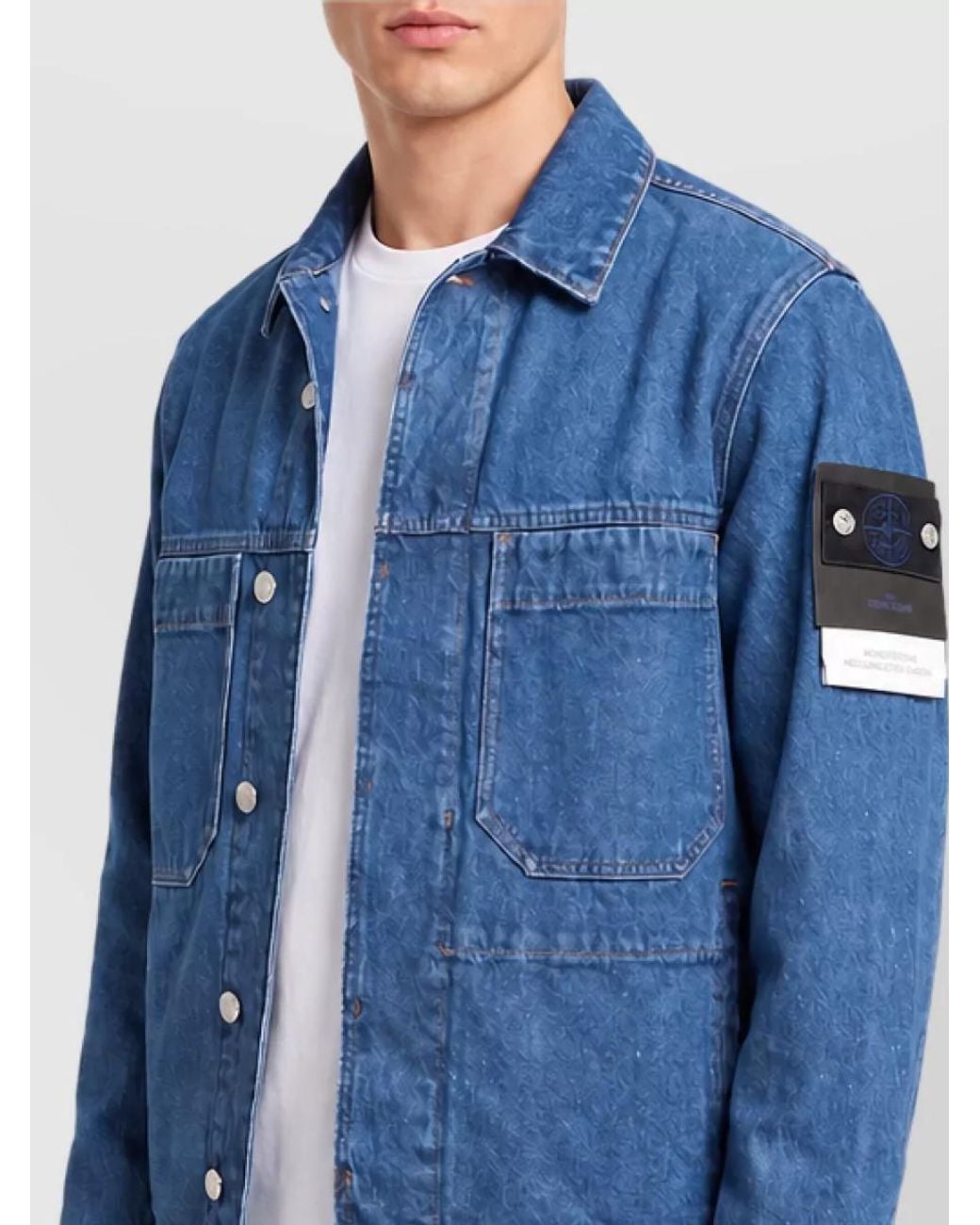 Stone Island Blue Denim Regular-Fit Jacket for men