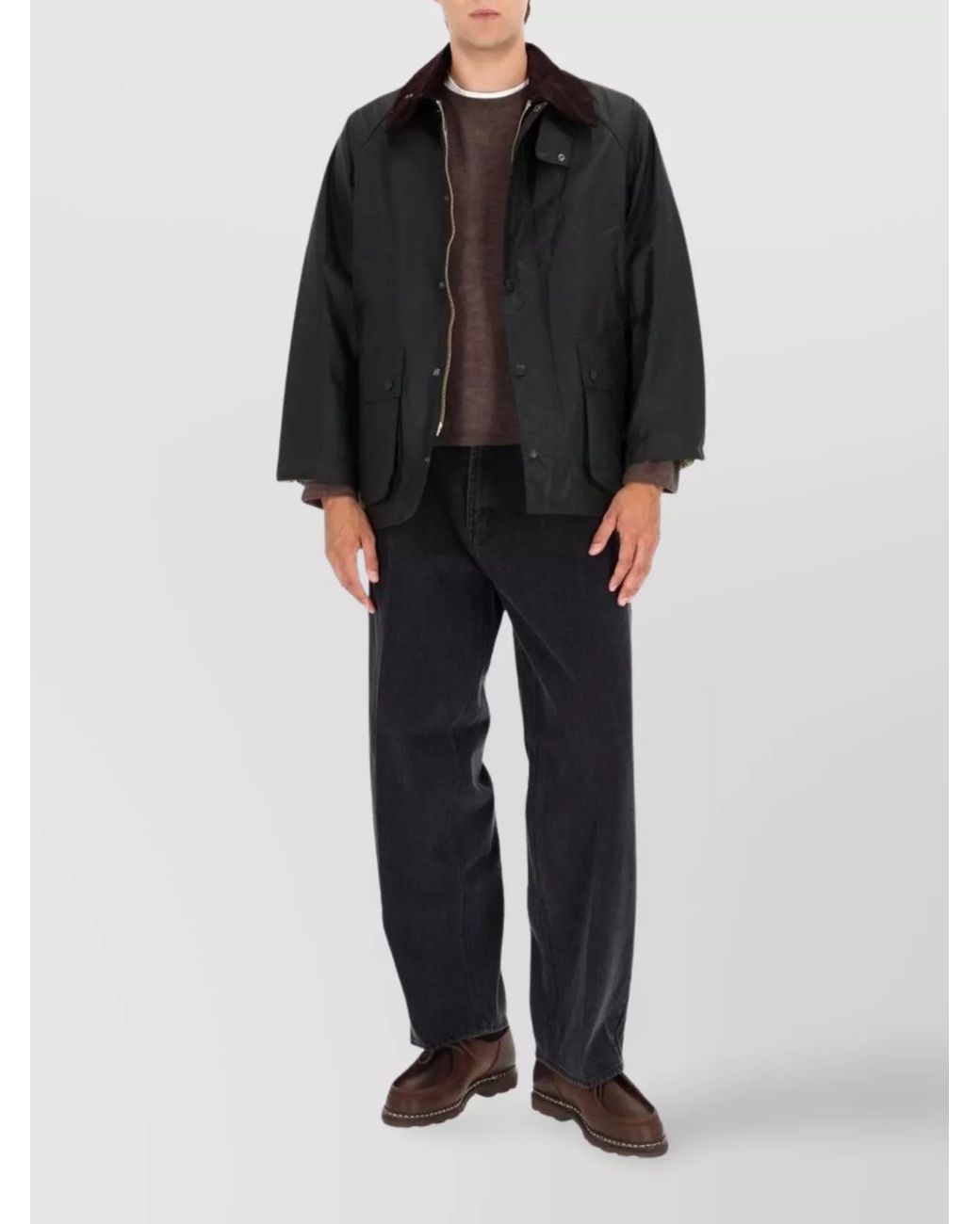 Barbour Black Waxed Cotton Jacket for men