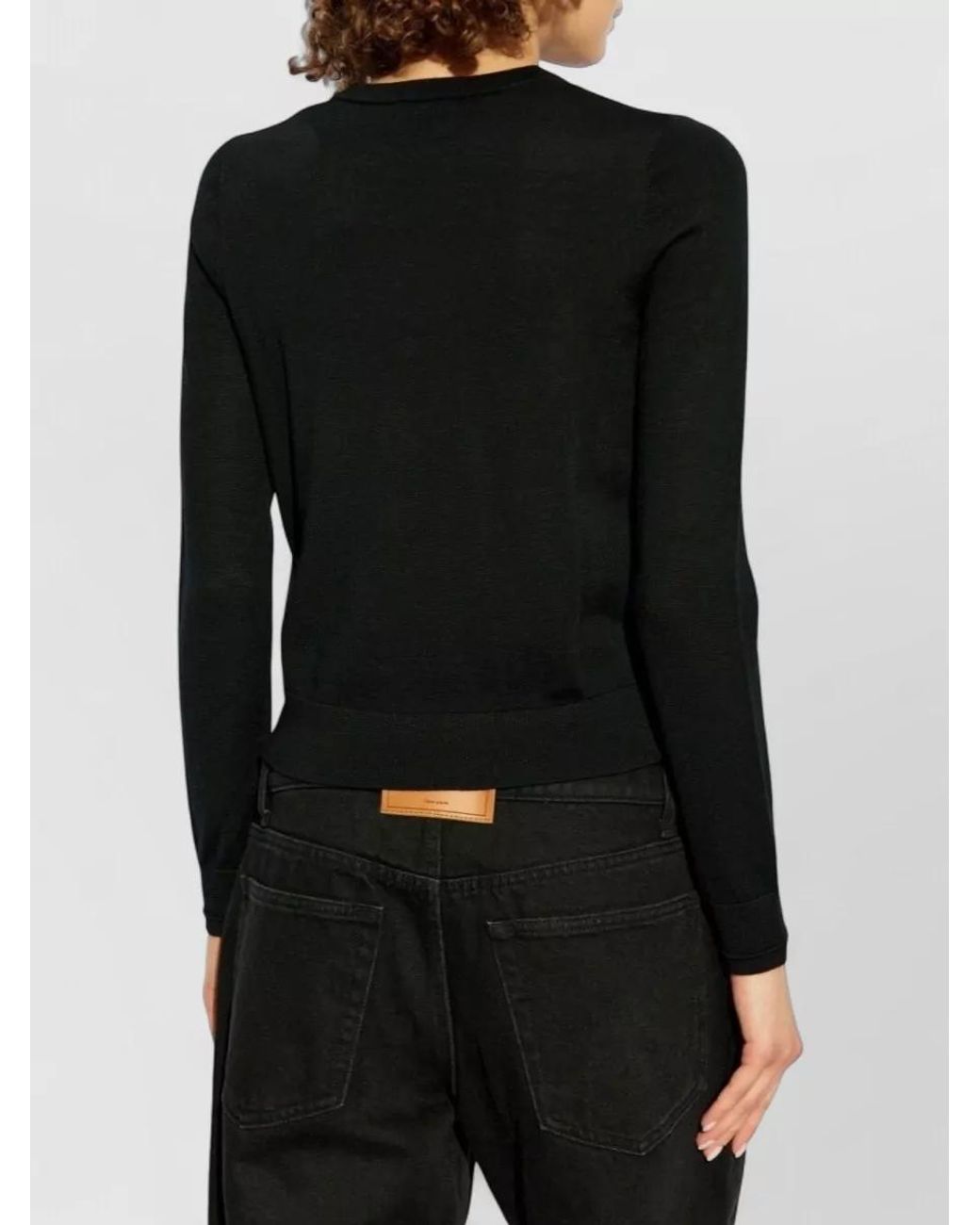 DIESEL Black Wool Regular-Fit Cutout Crewneck Knitted Top