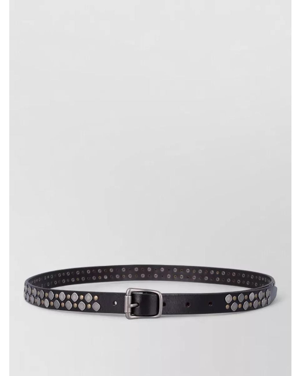 Lemaire White Leather Studded Belt for men