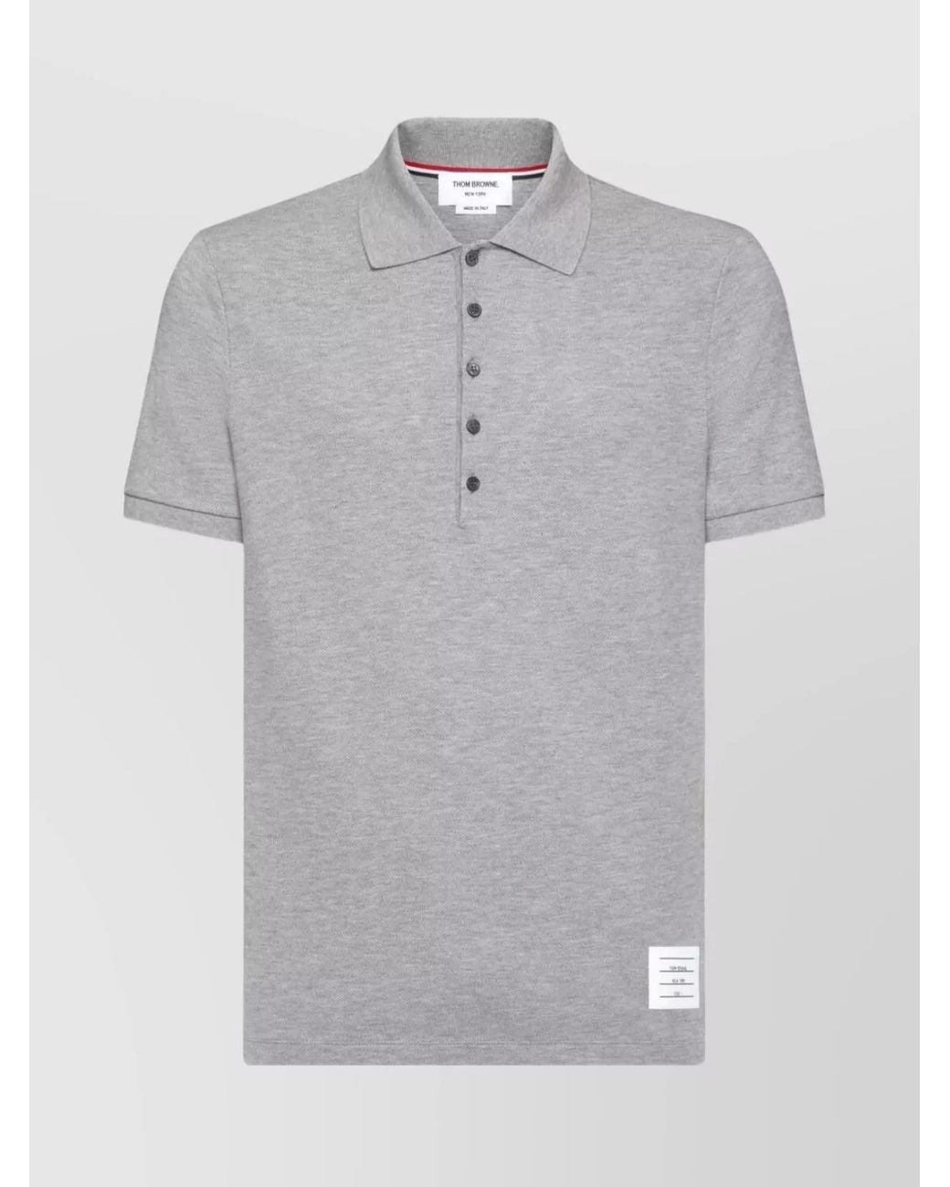Thom Browne Gray Cotton Piqué Polo Shirt for men