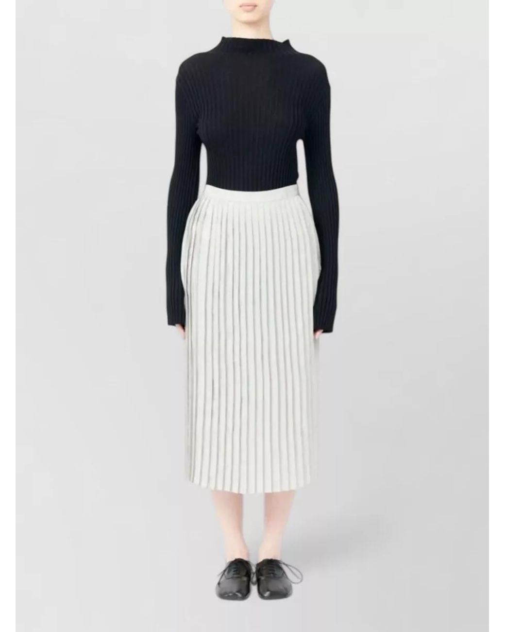 MM6 by Maison Margiela White Pleated Skirt