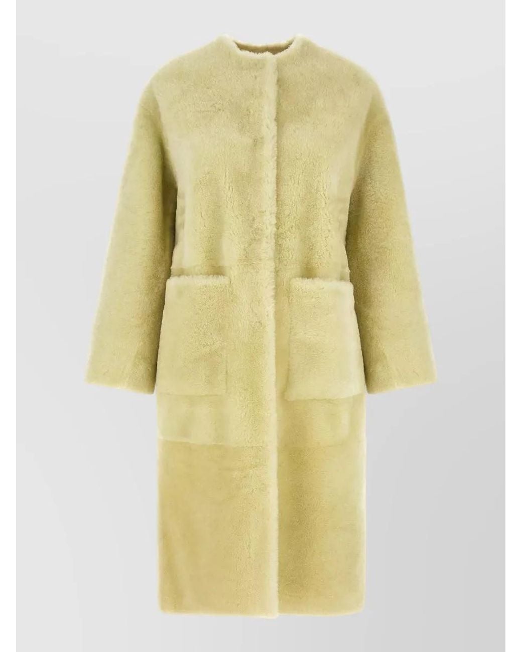 Blancha Yellow Shearling Long Coat