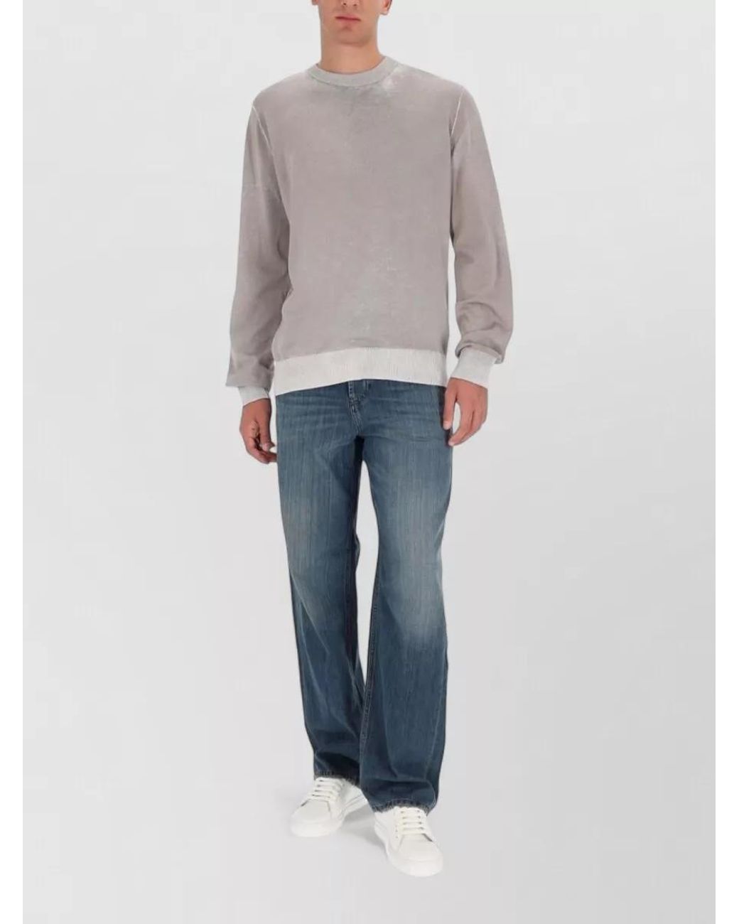 DIESEL Gray Cotton Jersey T-Shirt for men