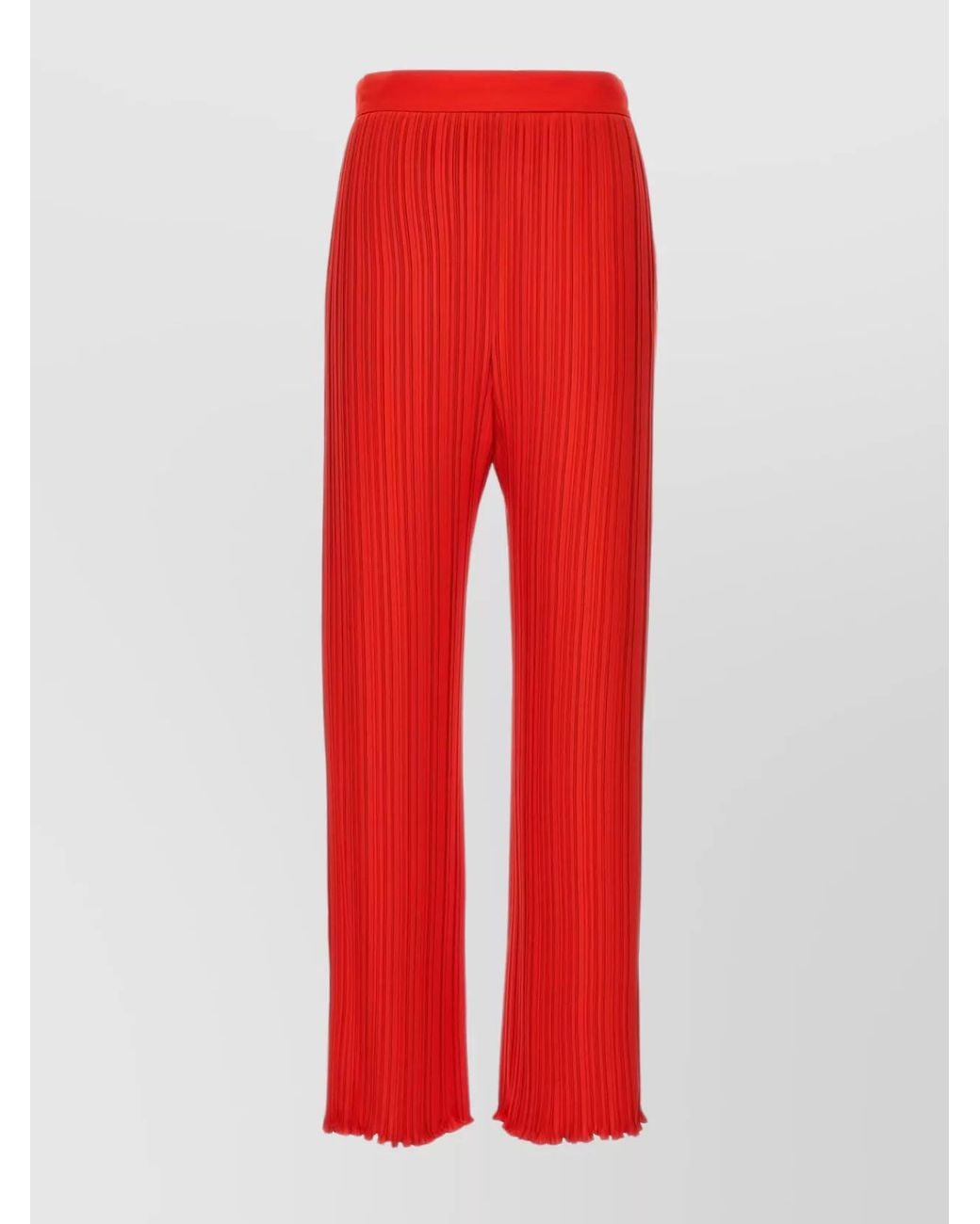 Lanvin Red Pleated Wide-Leg Trousers