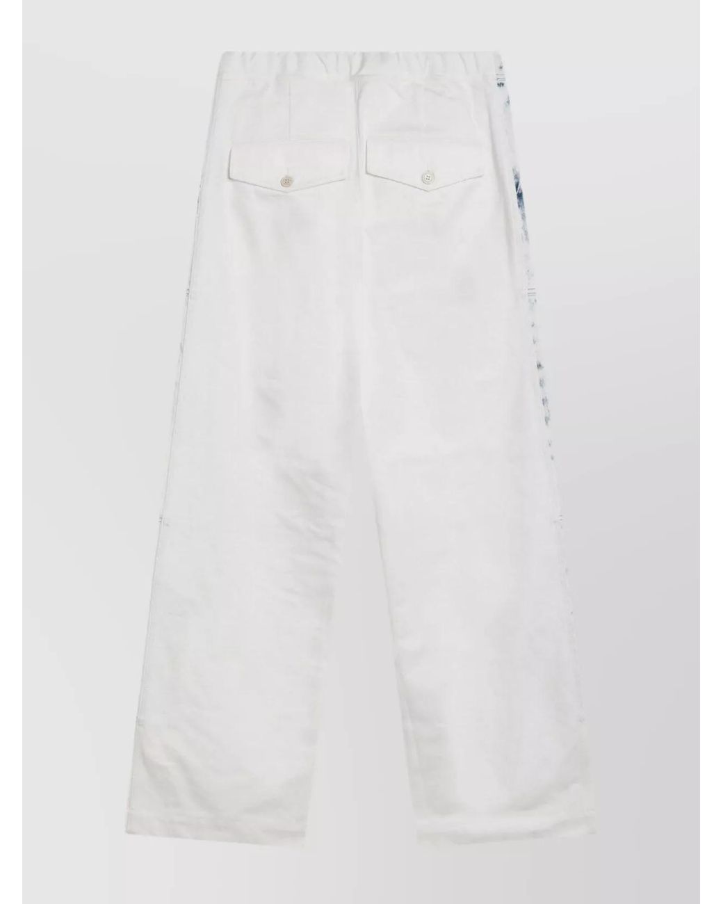 Dries Van Noten White Cotton Drawstring Wide-Leg Jeans for men