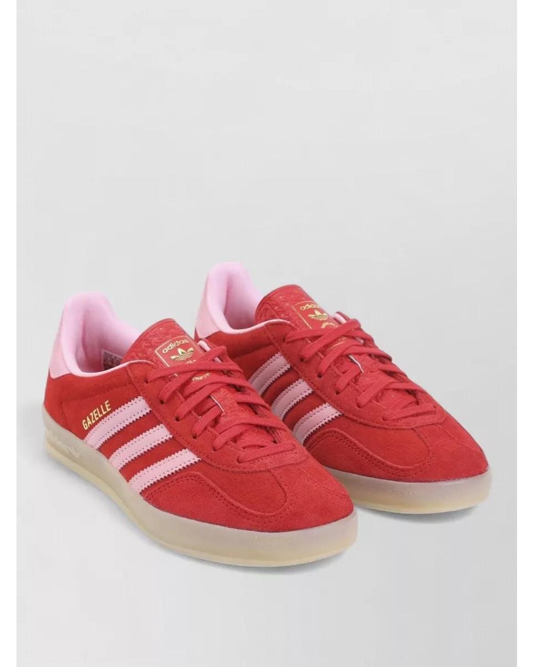 Adidas Red Leather Low-Top Sneakers