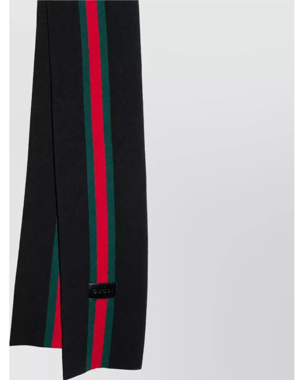 Gucci Black Wool Striped Scarf for men