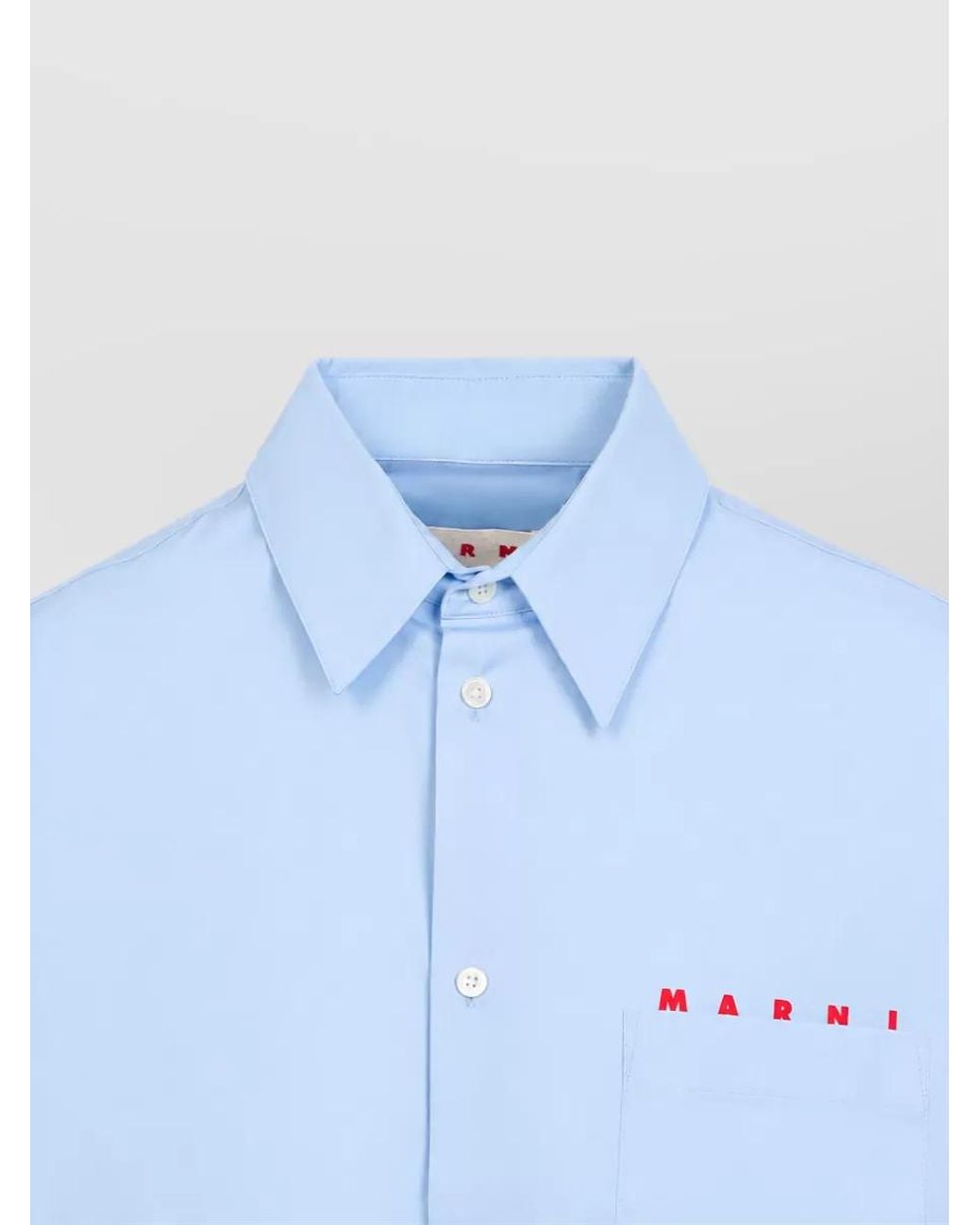 Marni Blue Cotton Boxy-Fit Long-Sleeve Shirt for men