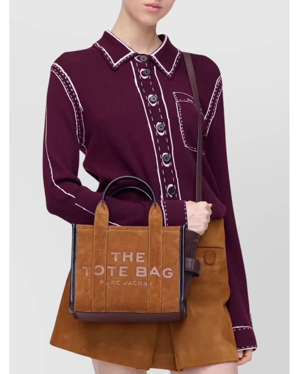 Marc Jacobs Brown The Tote Bag Small Suede Tote Bag