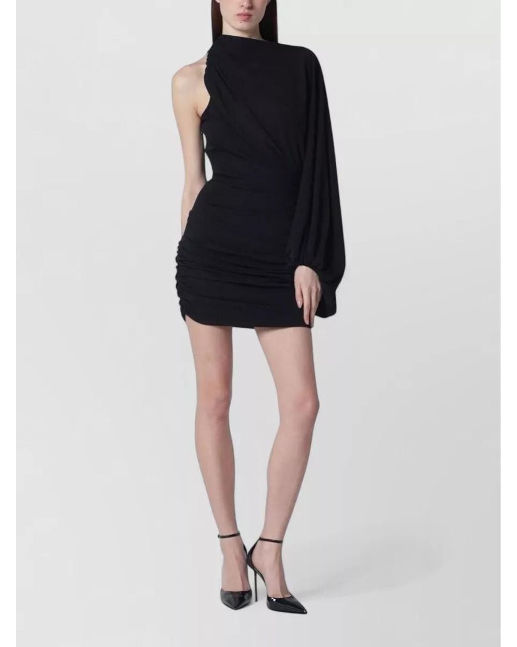 ANDAMANE Black One-Shoulder Mini Dress