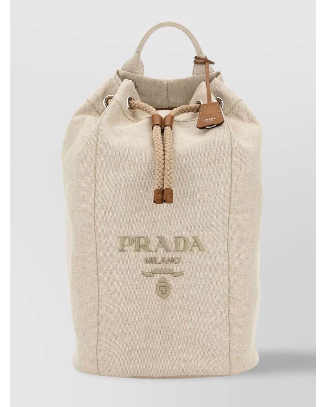 Prada Natural Canvas Backpack for men