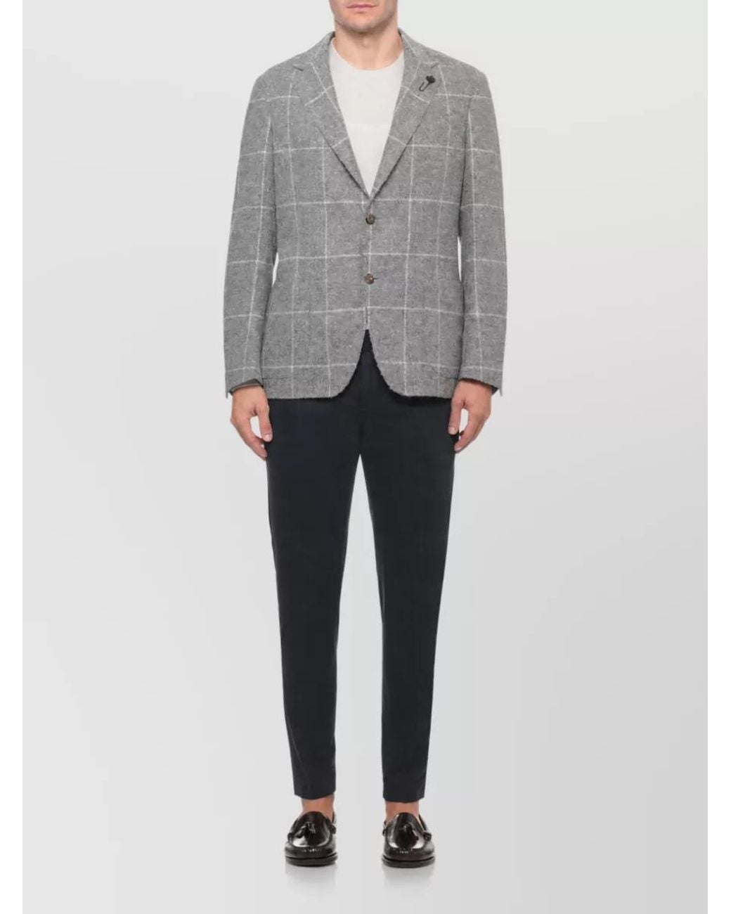 Lardini Gray Checked Suit Jacket for men