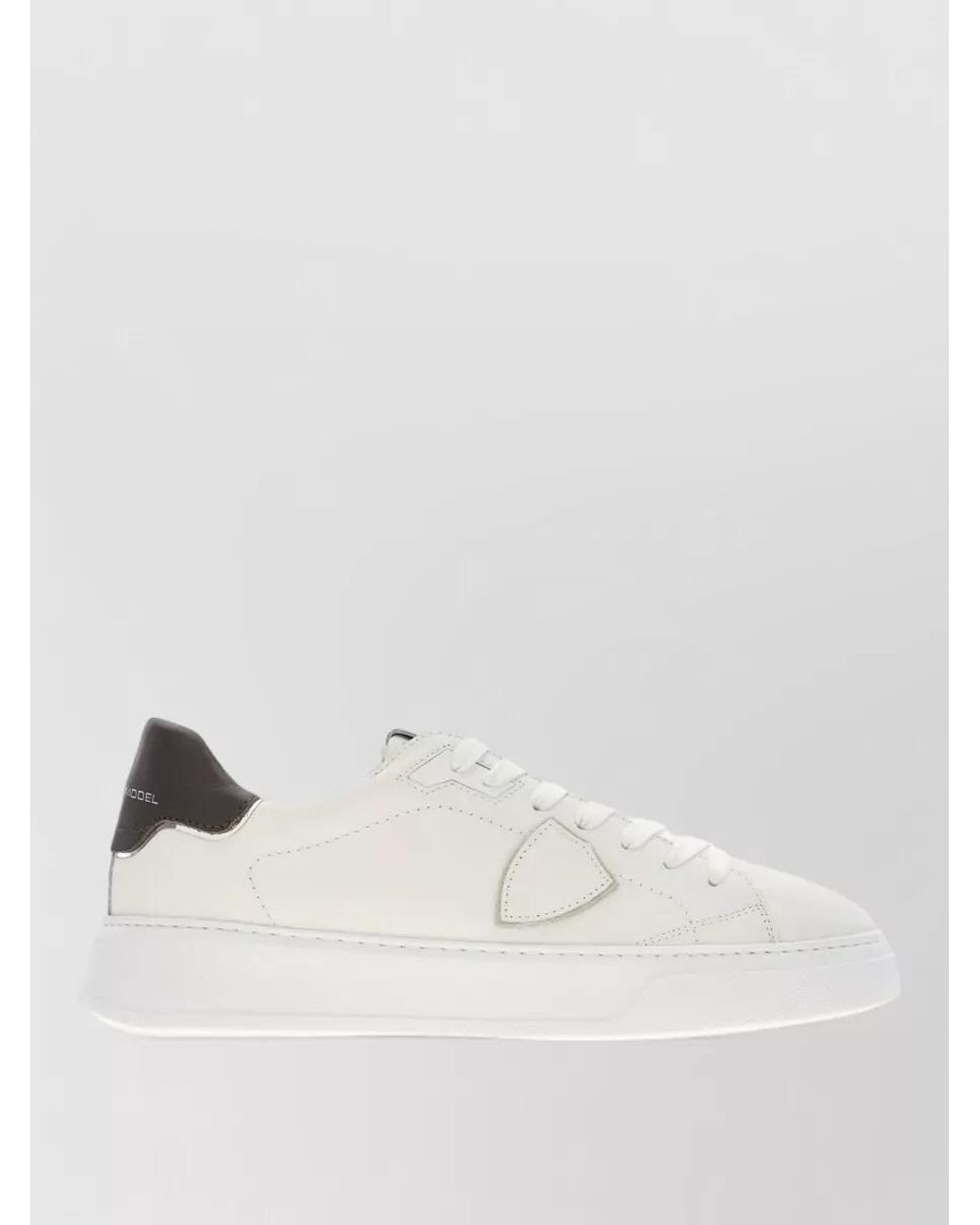 Philippe Model Natural Leather Lace-Up Sneakers for men
