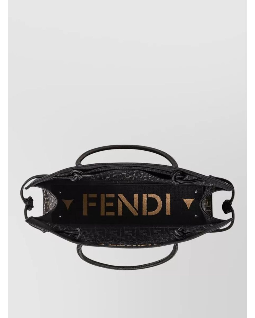 Fendi Black Na Large Fabric Logo-Embroidered Tote Bag