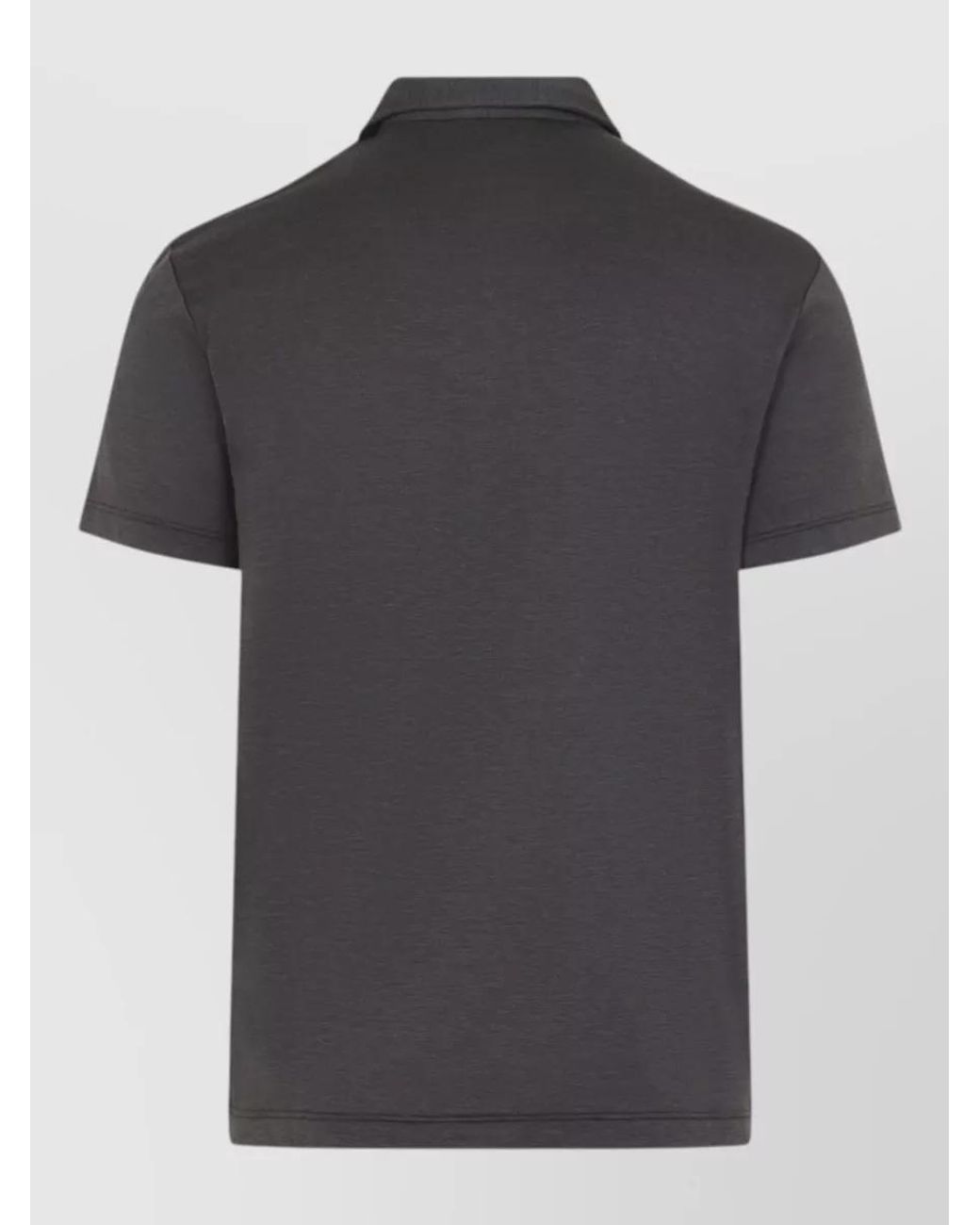 Giorgio Armani Black Silk Cotton Short-Sleeve Polo Shirt for men