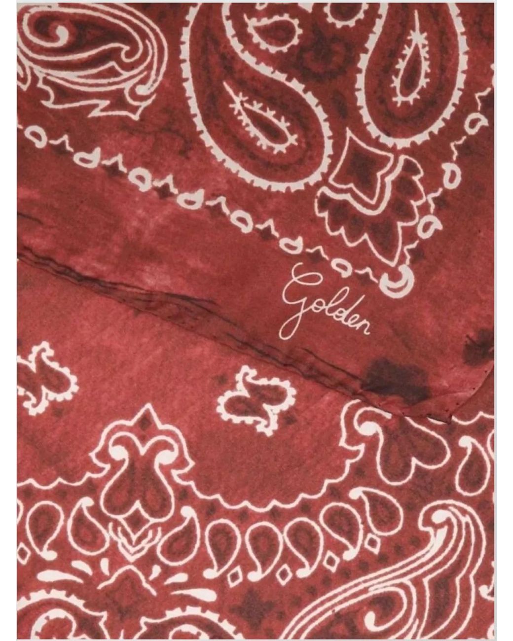 Golden Goose Deluxe Brand Red Silk Paisley Scarf
