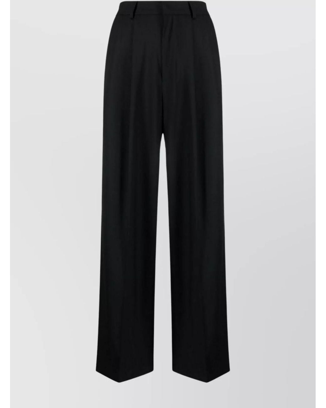 AZ FACTORY Black Virgin Wool High-Rise Pleated Wide-Leg Trousers