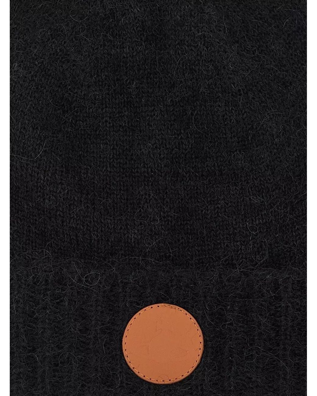 Vivienne Westwood Black Ribbed Beanie
