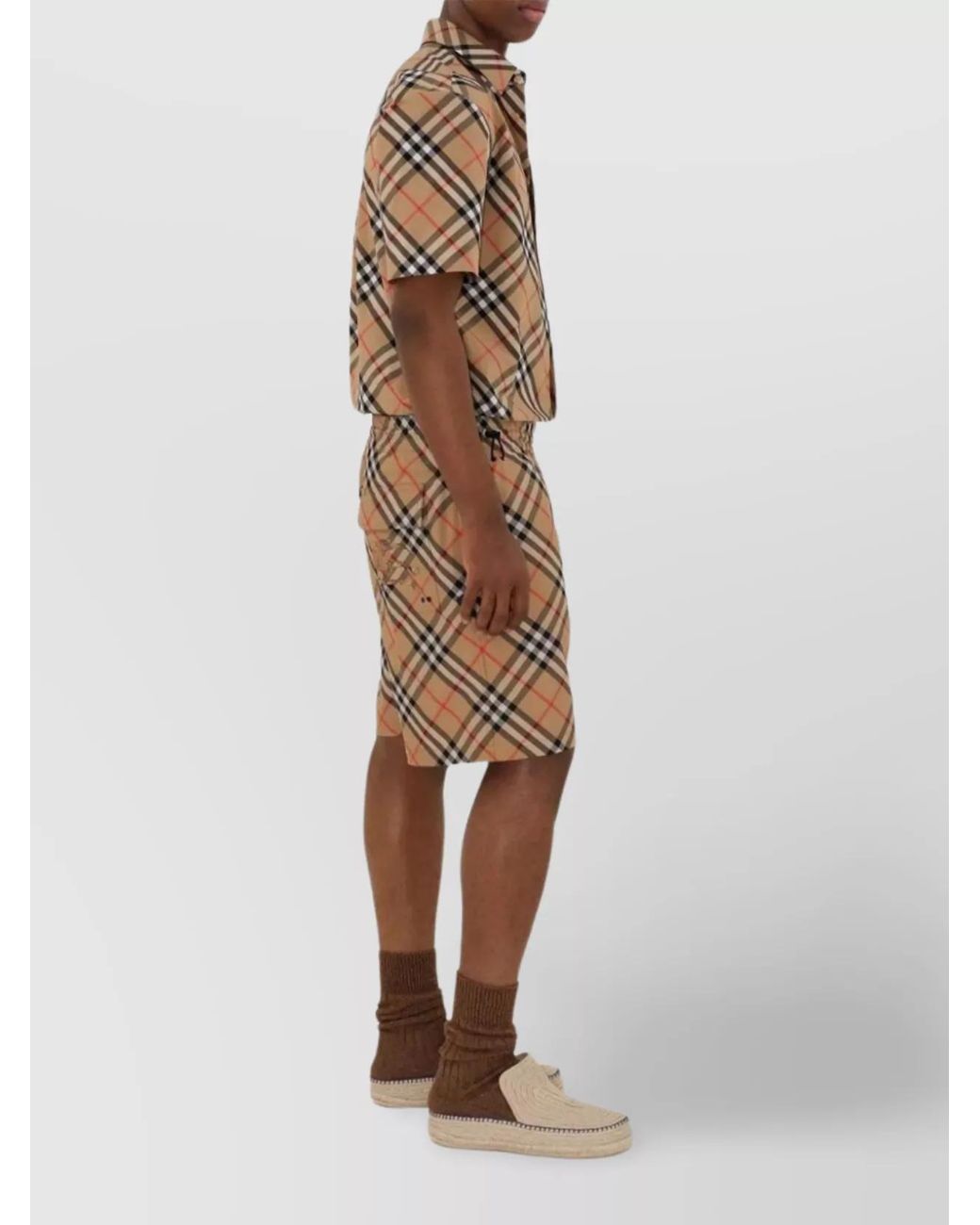 Burberry Natural Check Cotton Short-Sleeve Shirt for men