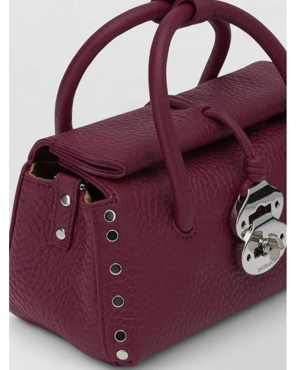 Zanellato Purple Leather Dotta Centauro Baby Mini Bag
