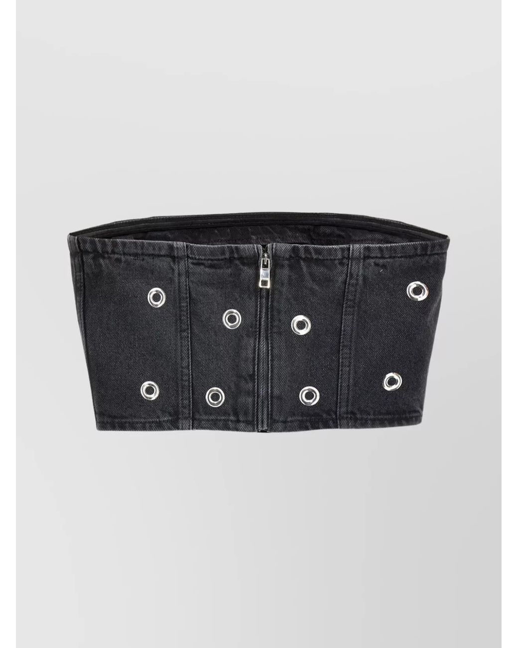 ROTATE BIRGER CHRISTENSEN Black Studded Denim Tank Top