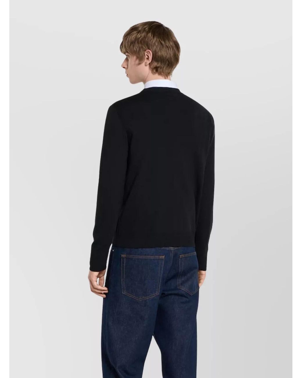 Gucci Black Silk Blend Logo Crewneck Sweater for men