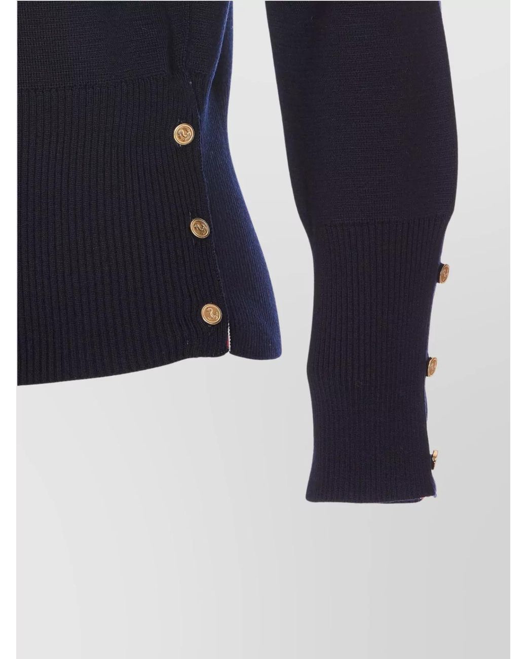 Thom Browne Blue Virgin Wool Milano Stitch Crewneck Jumper
