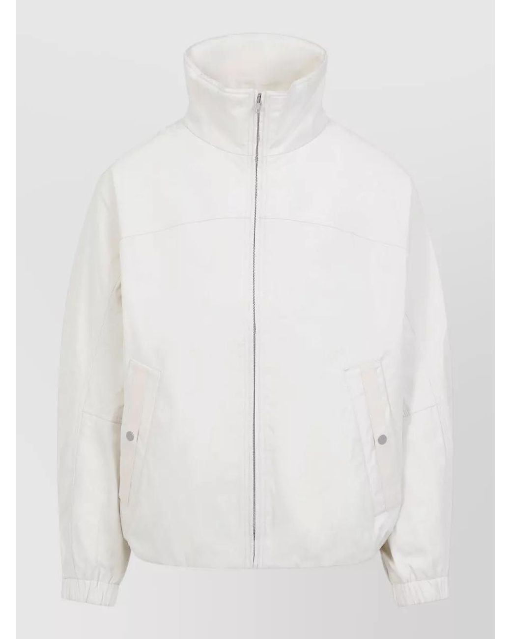 Mordecai White Ivory Stand Collar Sport Jacket for men