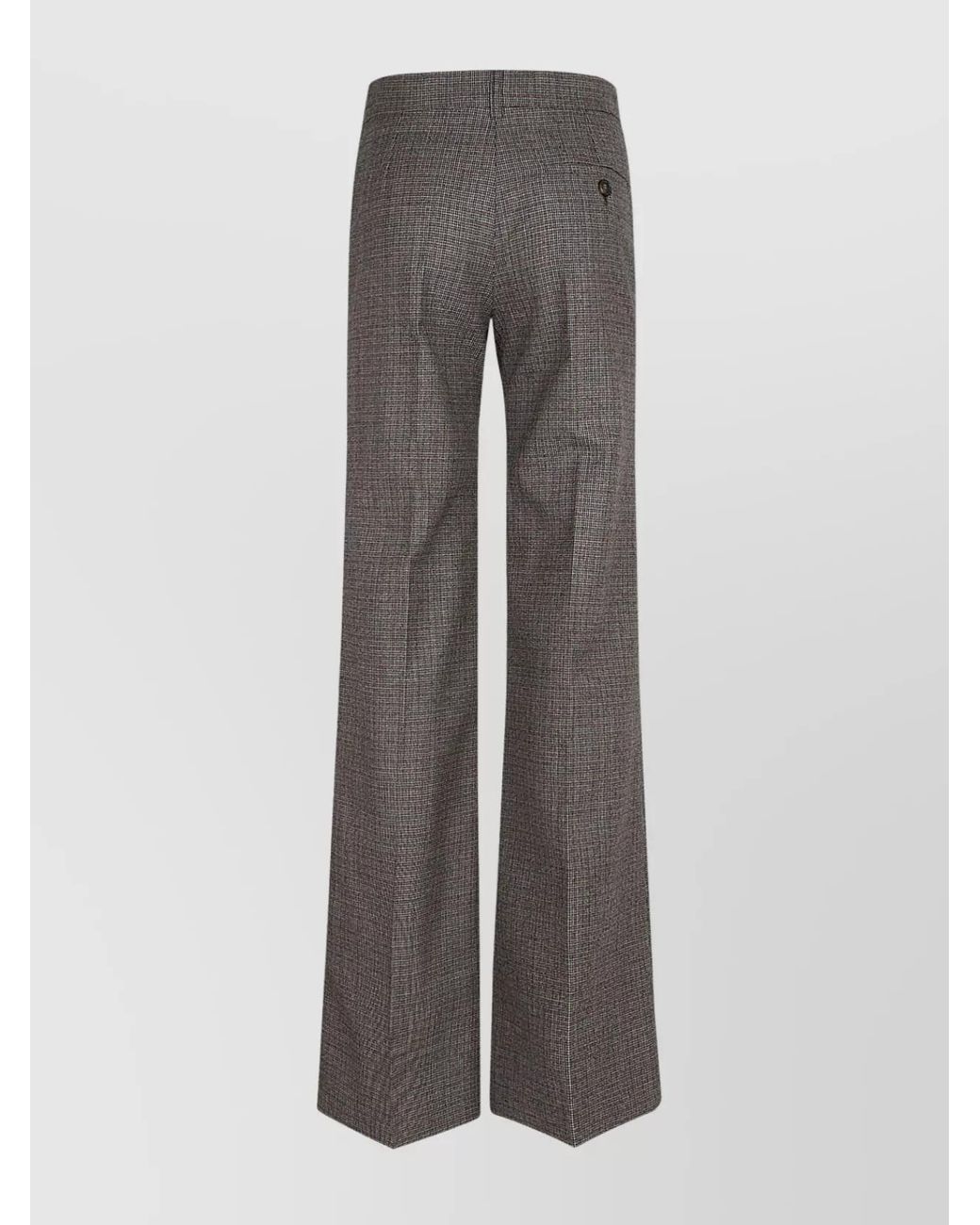 Stella McCartney Gray Wool Houndstooth Flared Trousers