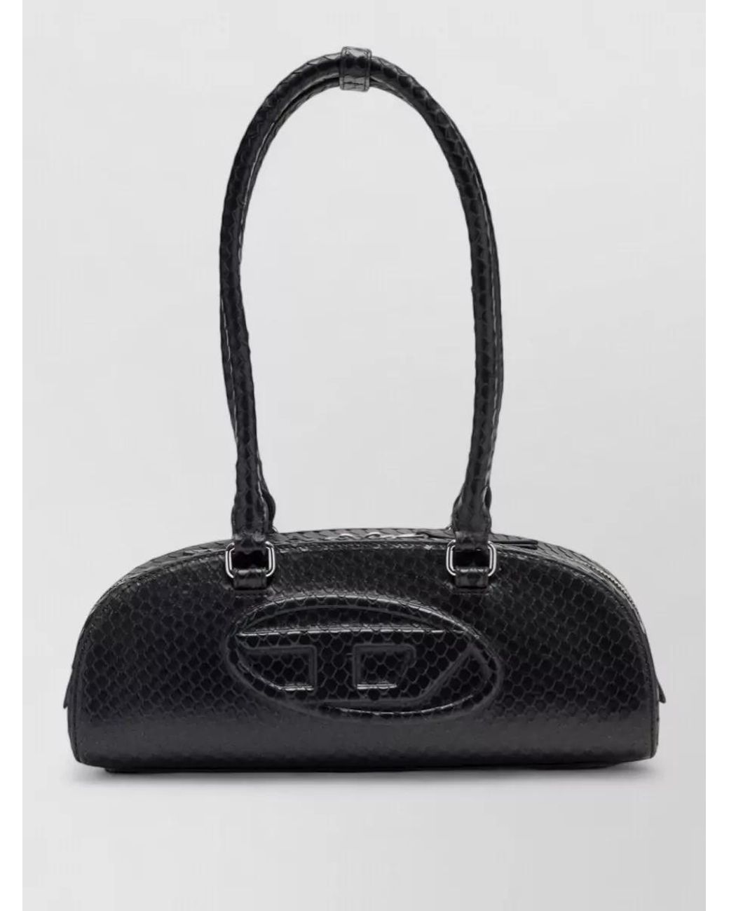 DIESEL Black 1Dr Dome Leather Shoulder Bag