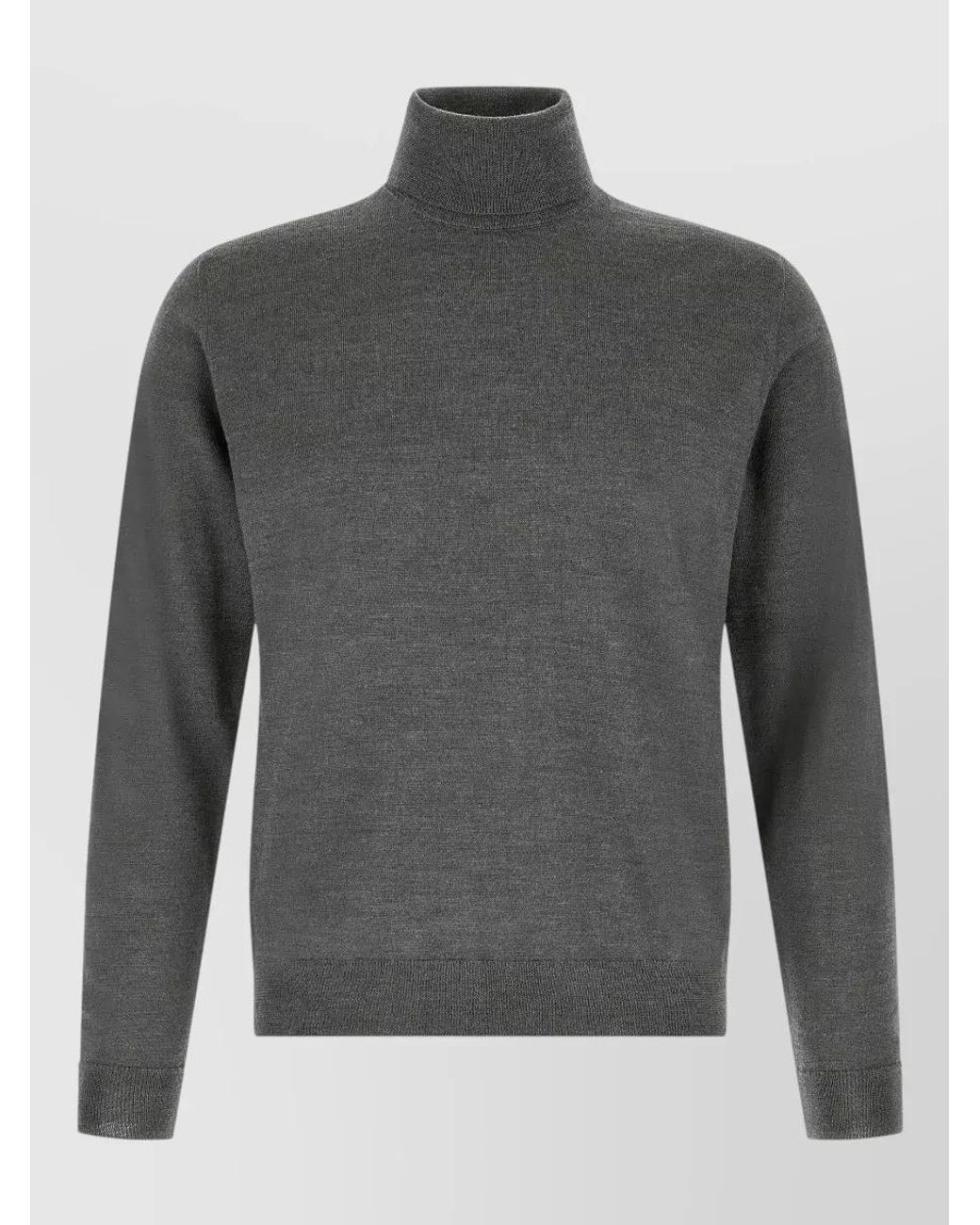 Zanone Gray Virgin Wool Turtleneck Sweater for men