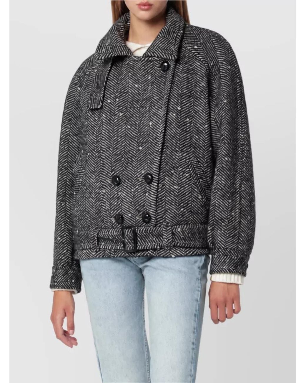 Isabel Marant Gray Embroidered Wool Fitted Jacket