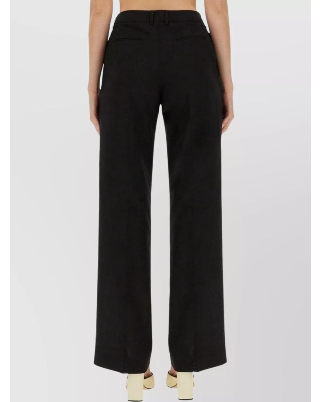 PT Torino Black Virgin Wool Wide-Leg Trousers