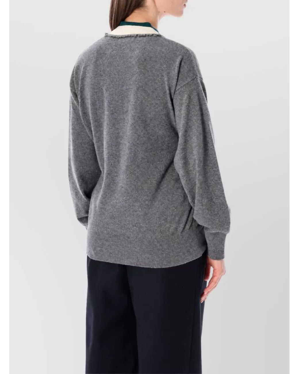 Dries Van Noten Gray Cashmere Wrap Cardigan Sweater