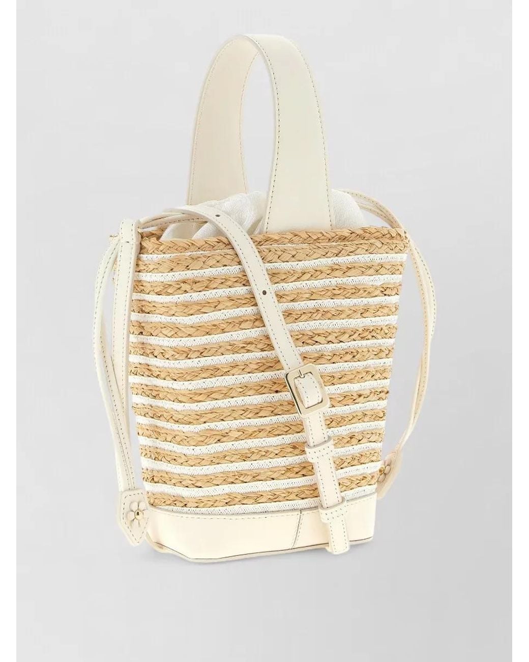 Roger Vivier Natural Raffia Mini Bucket Bag