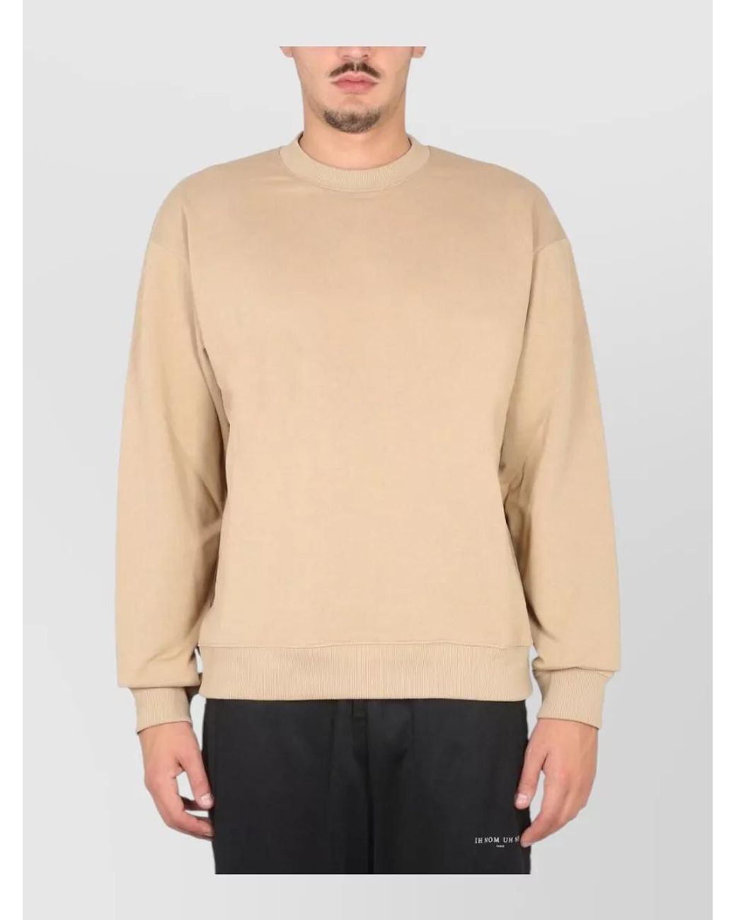 Ih Nom Uh Nit Natural Logo Print Cotton Crewneck Sweatshirt for men