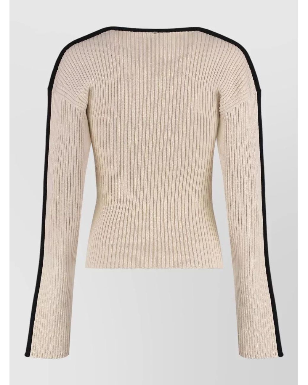 Sportmax Natural Ribbed Knit Top