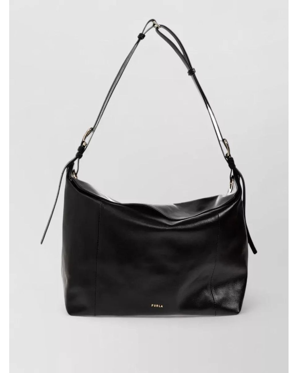 Furla Black Ginevra Large Leather Shoulder Bag