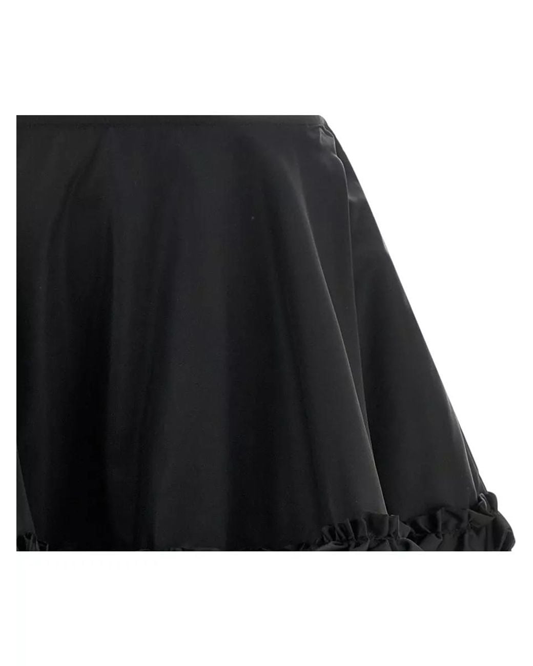 Ganni Black Nylon Frilled Mini A-Line Skirt