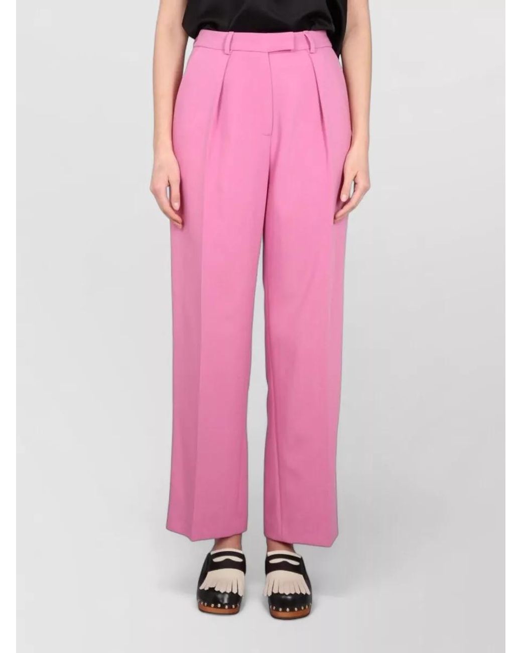 Alysi Pink Straight-Leg Trousers