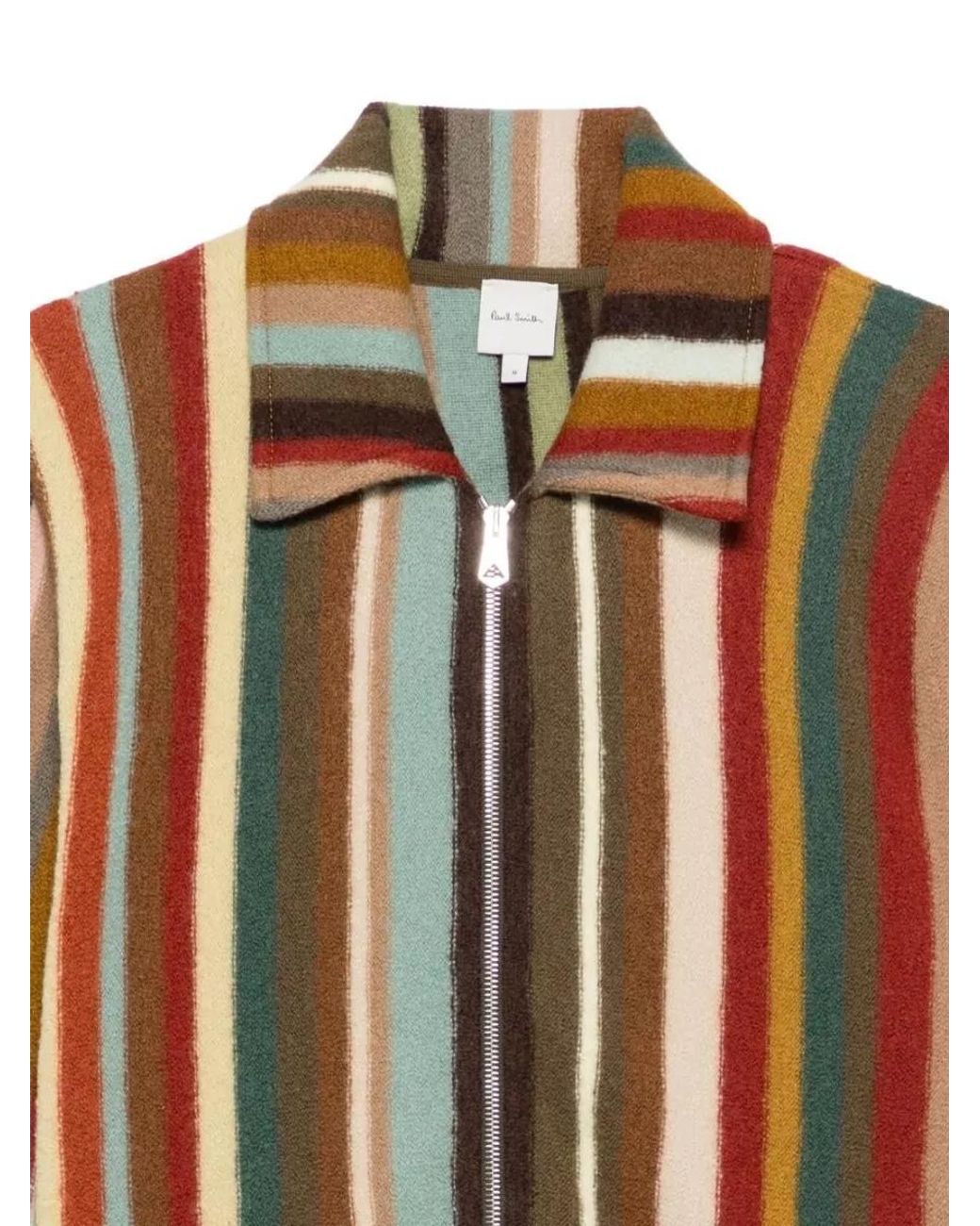 Paul Smith Brown Wool Ribbed Zip-Up Cardigan for men