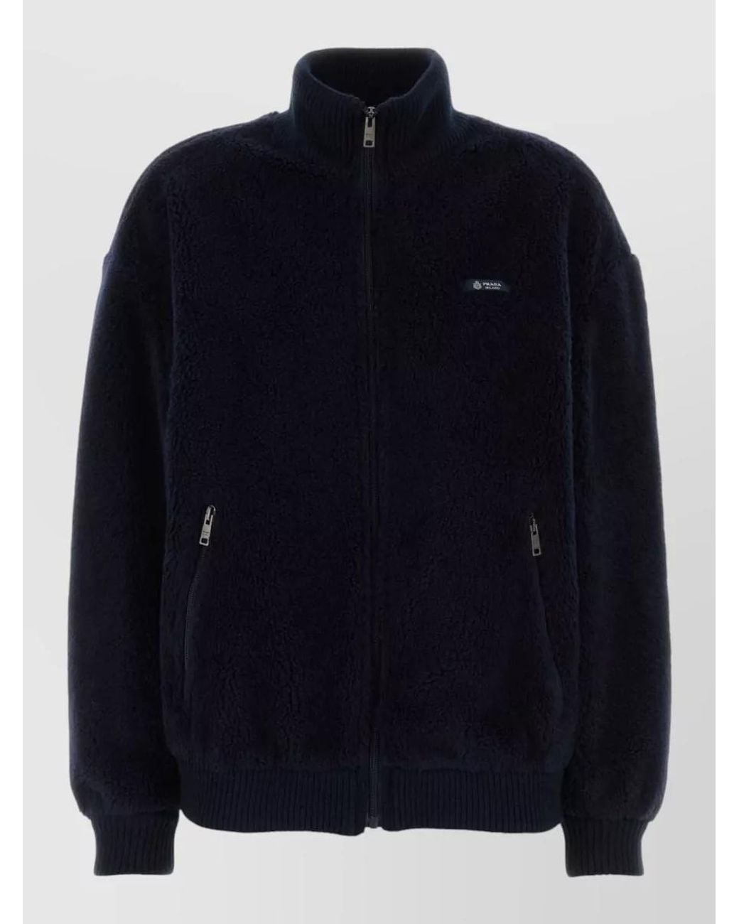 Prada Blue Virgin Wool Bomber Jacket
