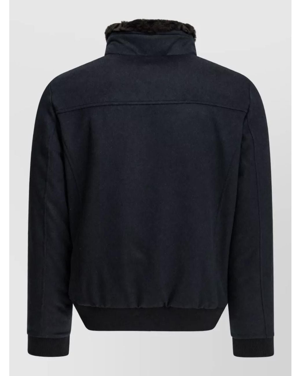 Moorer Blue Wool Cashmere Padded Bomber Jacket for men