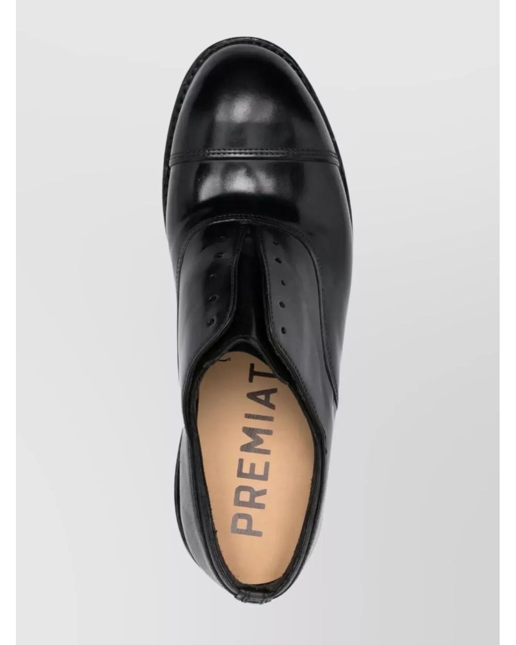 Premiata Black Leather Lace-Up Oxford Shoes for men