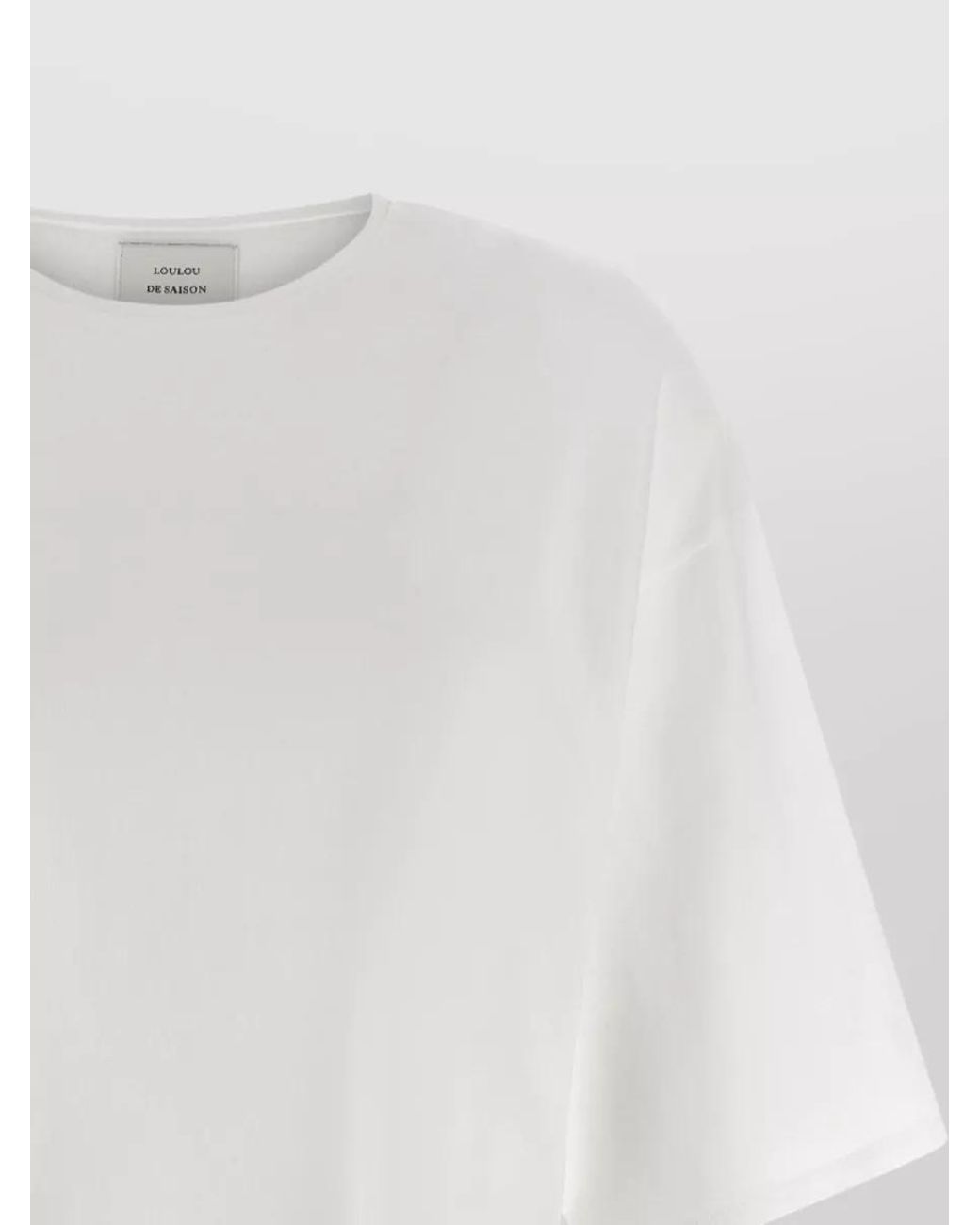 Loulou de Saison White Cotton Oversized Crew Neck T-Shirt