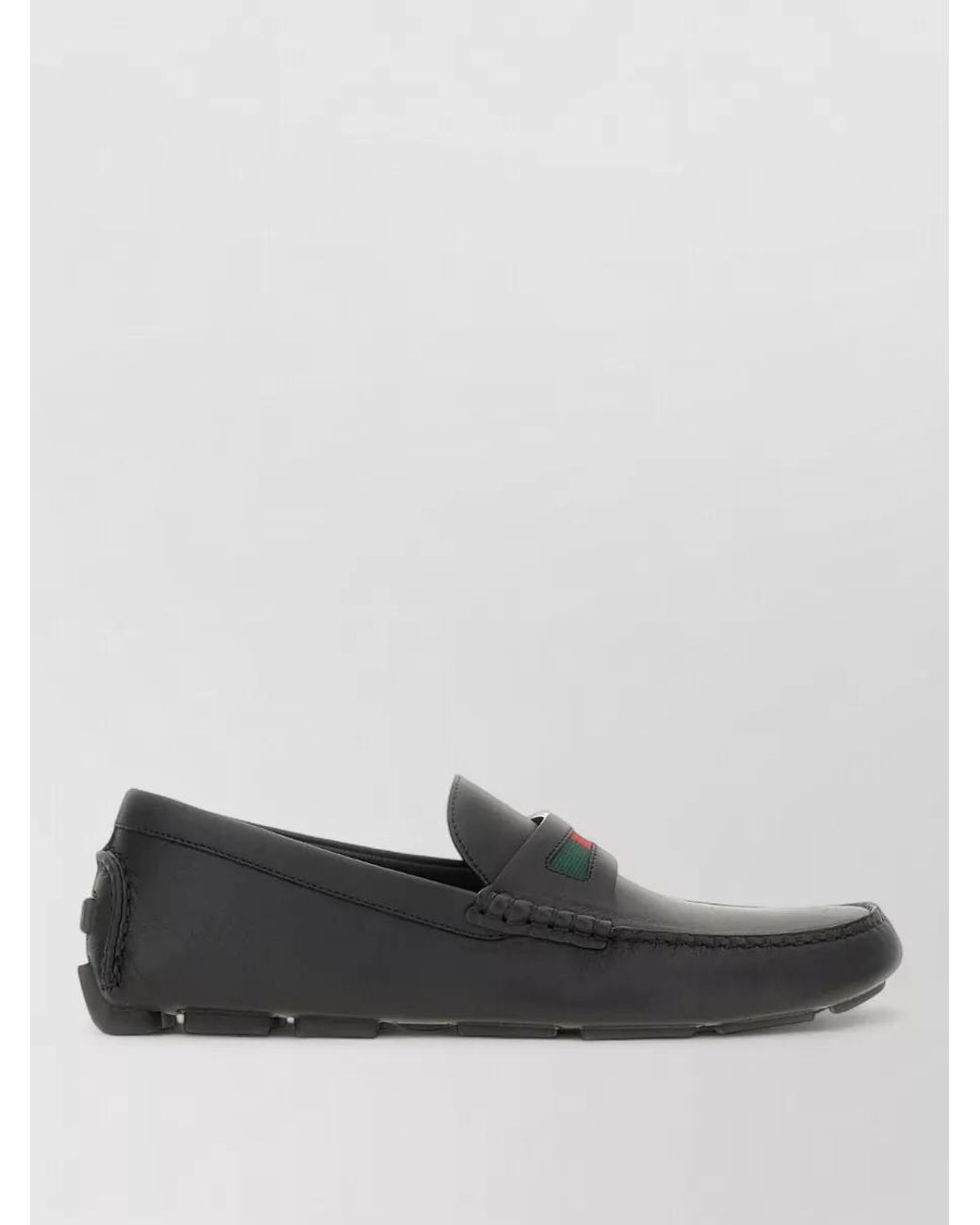 Gucci Gray Leather Driver Loafers for men