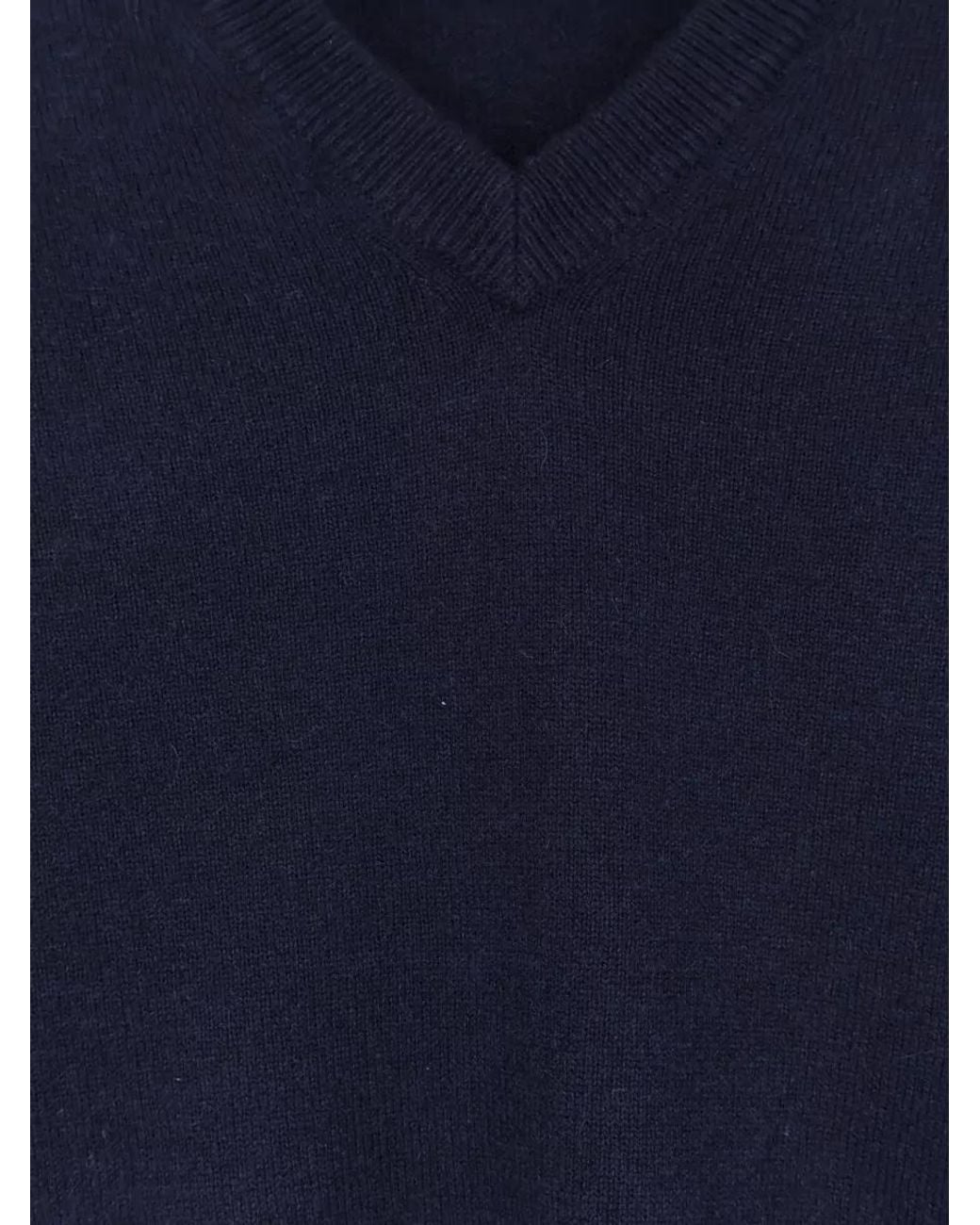 Brunello Cucinelli Blue Cashmere V-Neck Long-Sleeve Sweater for men
